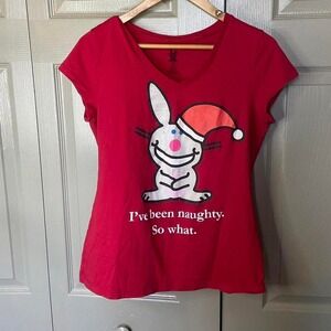 happy bunny shirt y2k chritmas youth XL fits womens S preppy holiday